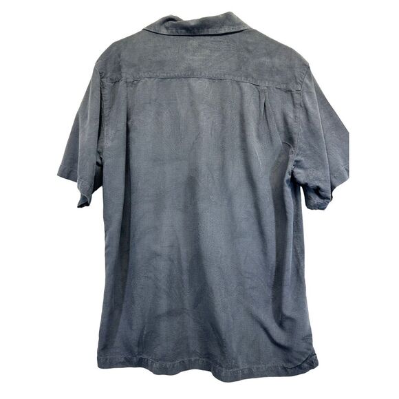 Tommy Bahama 100% Silk Blue Short Sleeve Men Button Up Size M EUC Vintage - Picture 2 of 5